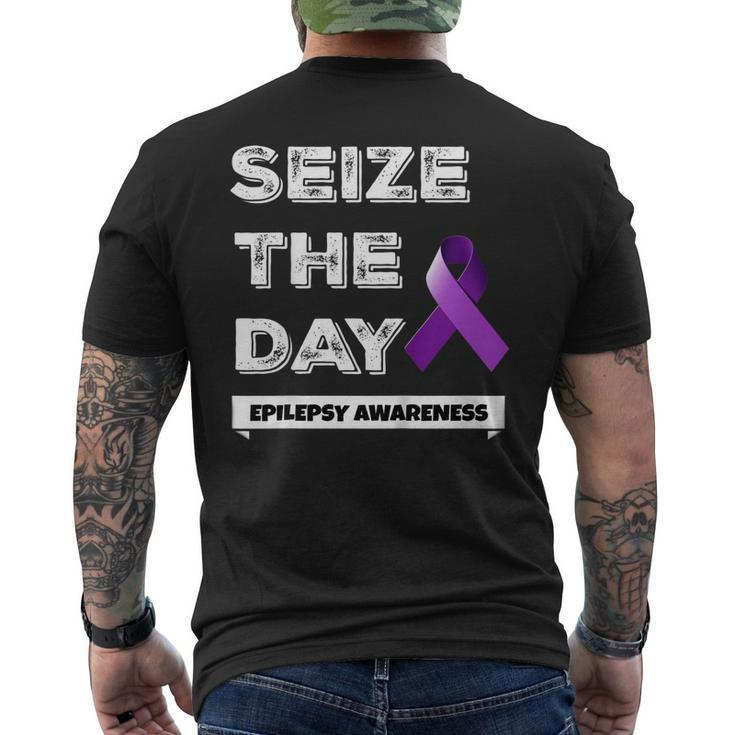 Epilepsy Awareness T Shirt Seize The Day November Purple Men's Back Print T-shirt