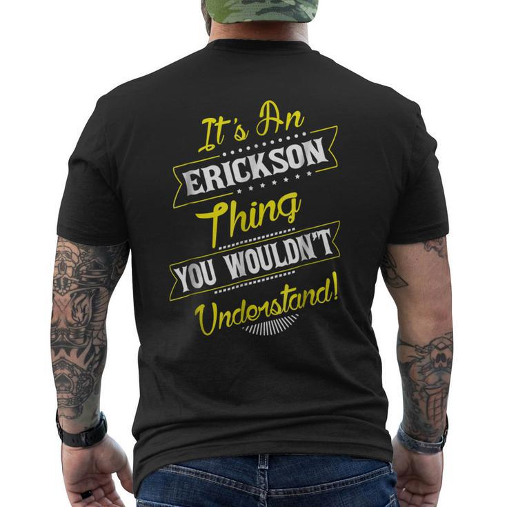 Erickson Thing Family Name Reunion Surname Tree T Mens Back Print T-shirt