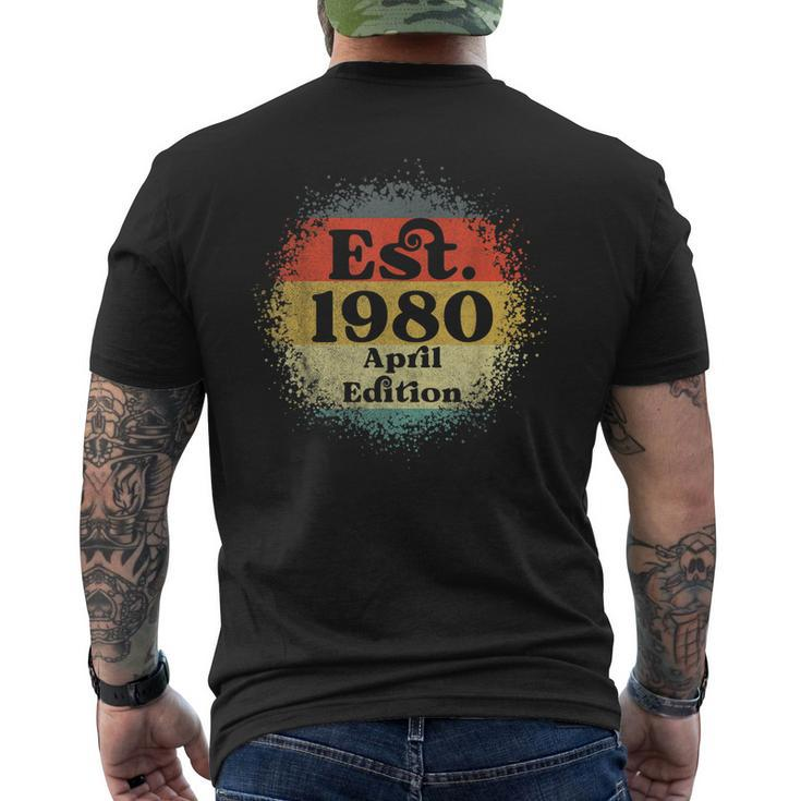 Established 1980 Born April Edition Legend Birthday Men's Back Print T-shirt