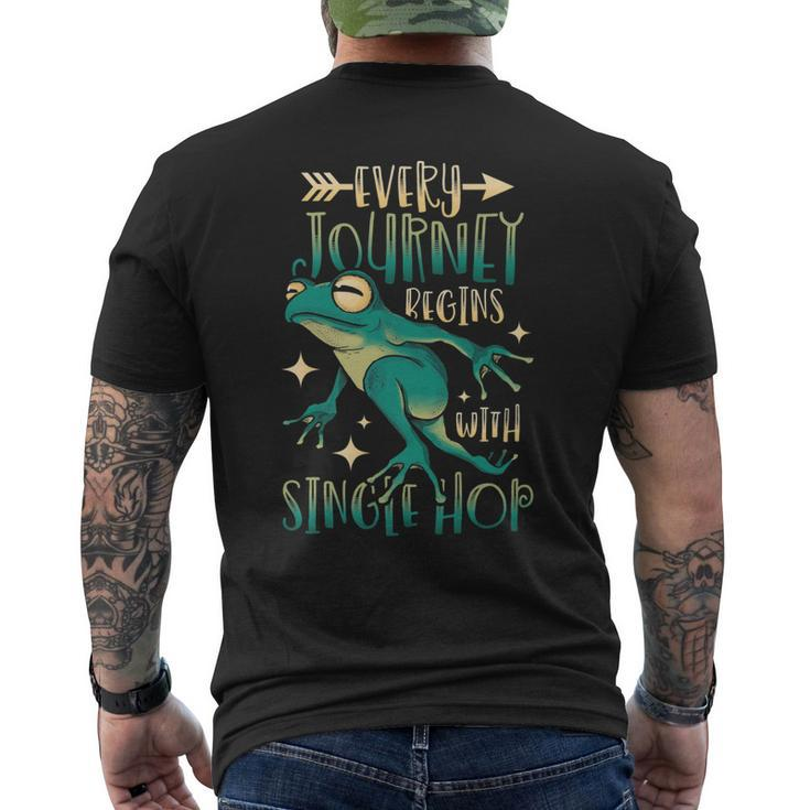 Every Journey Begins With Single Hop Animal Frog Men's Back Print T-shirt