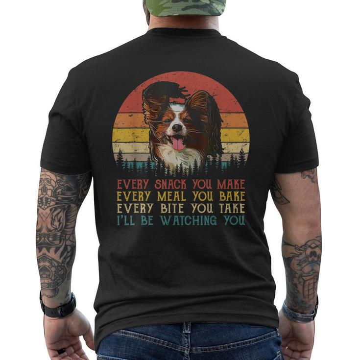 Every Snack You Make Dog Papillon Animal Lover Men's T-shirt Back Print