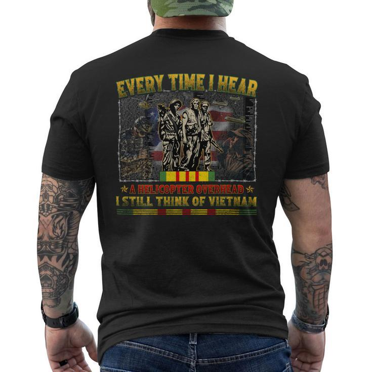 Every Time I Hear A Helicopter Overhead I Still Think Of Vietnam Men's T-shirt Back Print