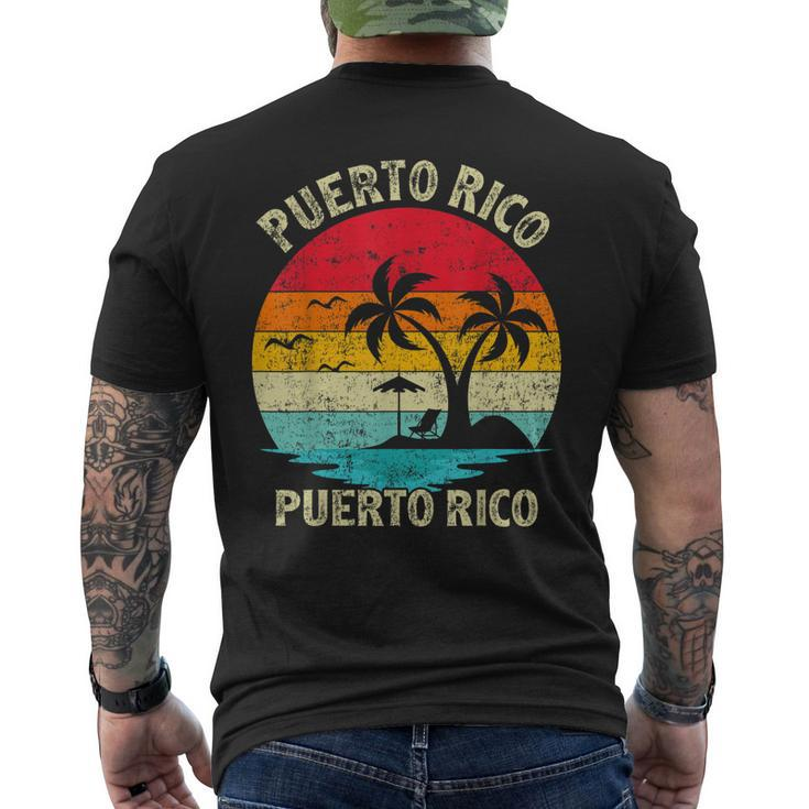 Family Vacation Vintage Retro Puerto Rico San Juan Beach Men's Back Print T-shirt