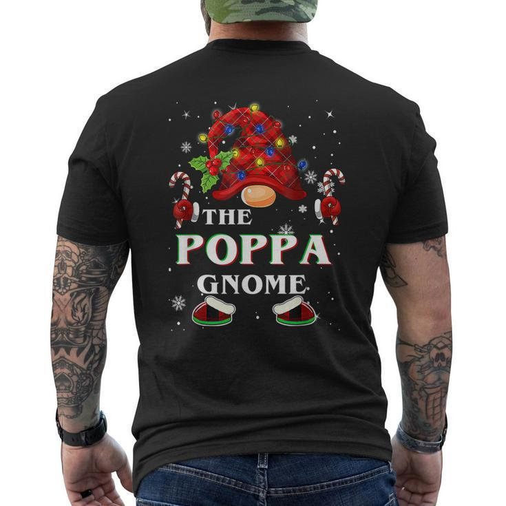 Family Xmas Pajama Poppa Gnome Buffalo Plaid Matching Mens Back Print T-shirt