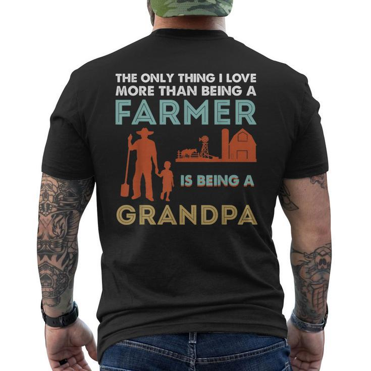 Farmer Grandpa Gifts From Grandaughter Grandson Fathers Day Mens Back Print T-shirt