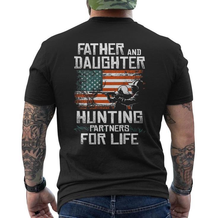 Father Daughter Hunting Partners American Flag On The Back Mens Back Print T-shirt