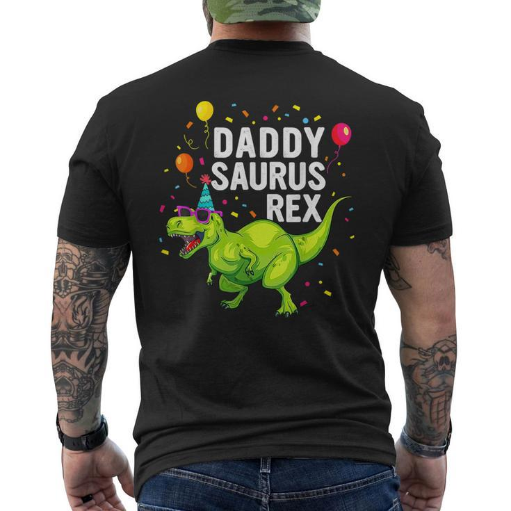Father Day Daddysaurus T Rex Dinosaur Daddy Family Matching Men's Back Print T-shirt