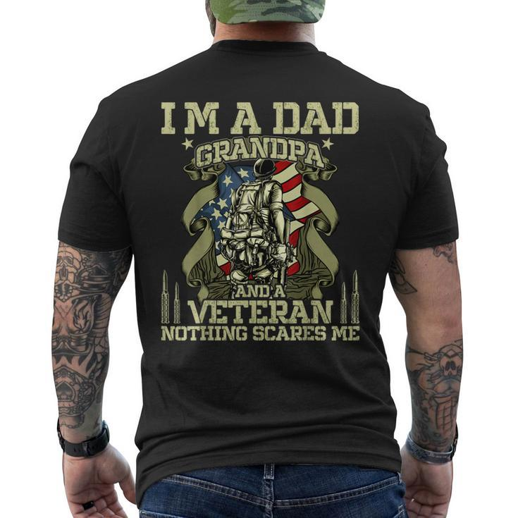 Fathers Day 4Th Of July Im A Dad Grandpa And A Veteran Men's T-shirt Back Print