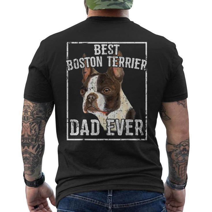 Fathers Day Best Boston Terrier Dad Ever Men's Back Print T-shirt