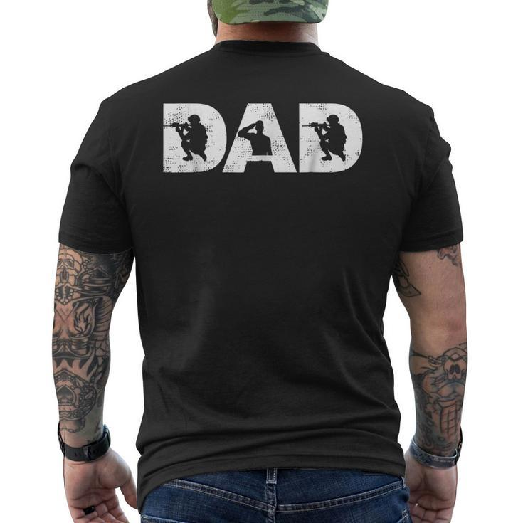 Fathers Day For Best Military Papa Ever Men's Back Print T-shirt