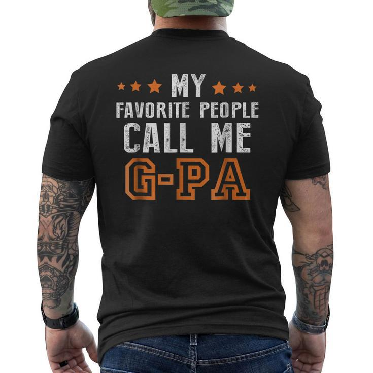 Fathers Day Grandpa My Favorite People Call Me Gpa Men's Back Print T-shirt
