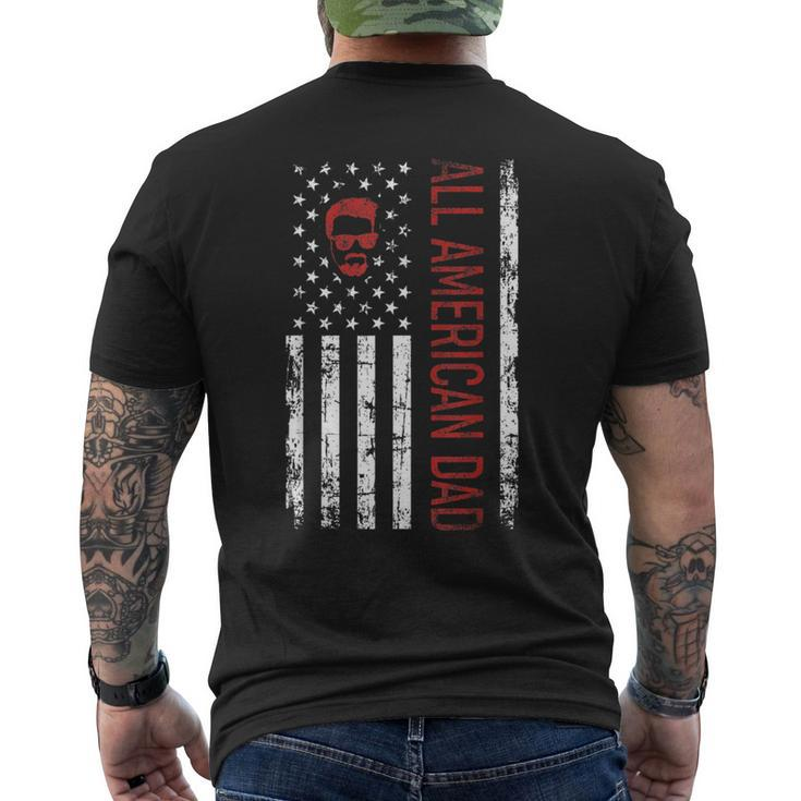 Fathers Day  | All American Patriot Usa Dad | 4Th Of July Mens Back Print T-shirt