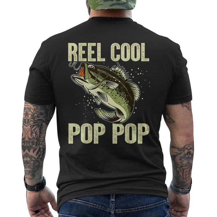 Fathers Day Reel Cool Pop Pop Fishing Fathers Dad Men's T-shirt Back Print