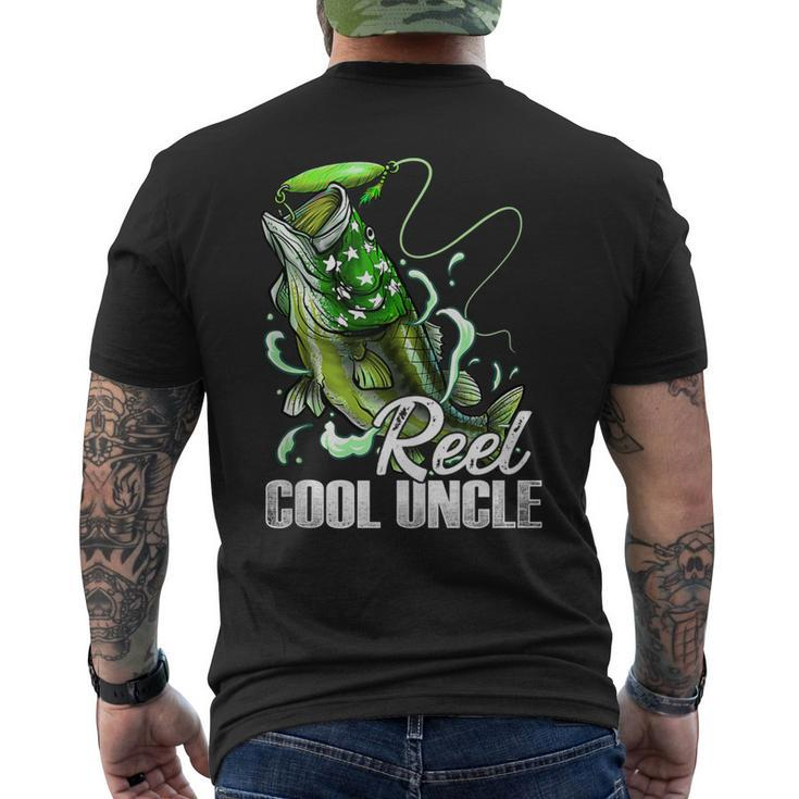 Fathers Day Reel Cool Uncle Fishing Dad Daddy Fathers Men's T-shirt Back Print