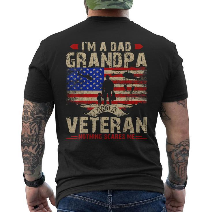 Fathers Day Veterans Day Im A Dad Grandpa And A Veteran Men's Back Print T-shirt