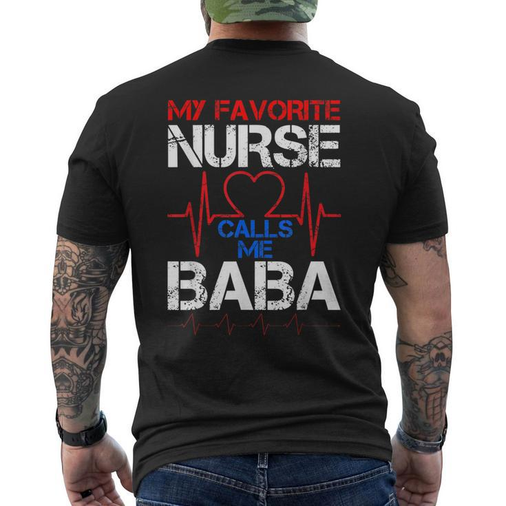 Mens My Favorite Nurse Calls Me Baba Cool Vintage Nurse Dad Men's T-shirt Back Print