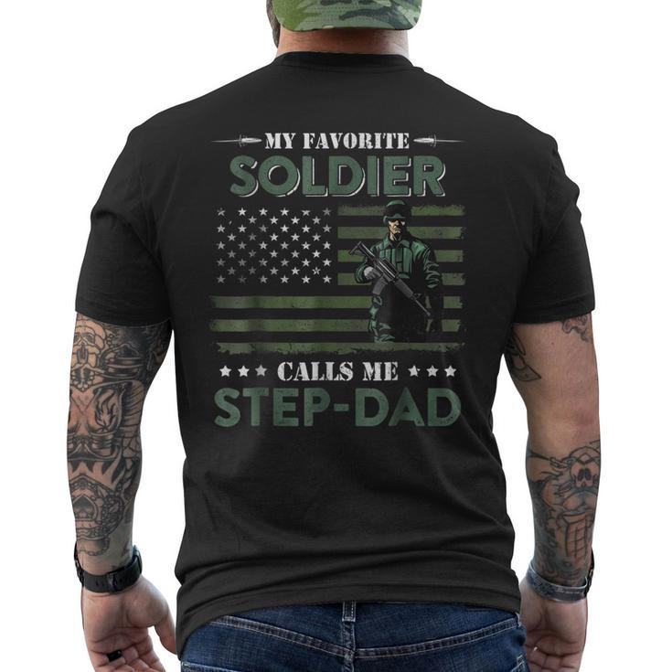 Favorite Soldier Calls Me Stepdad Army Veteran T Men's Back Print T-shirt