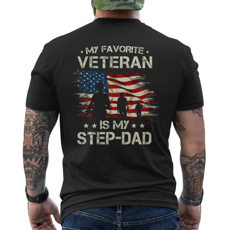 My Favorite Veteran Is My Step Dad For Father Veterans Day V2 Men's T-shirt Back Print