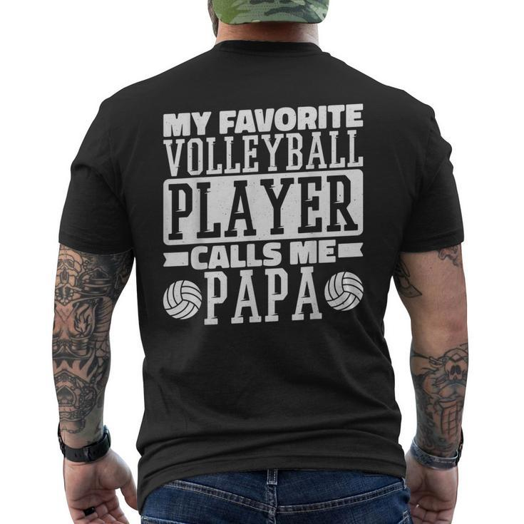 My Favorite Volleyball Player Calls Me Papa Proud Dad Men's Back Print T-shirt