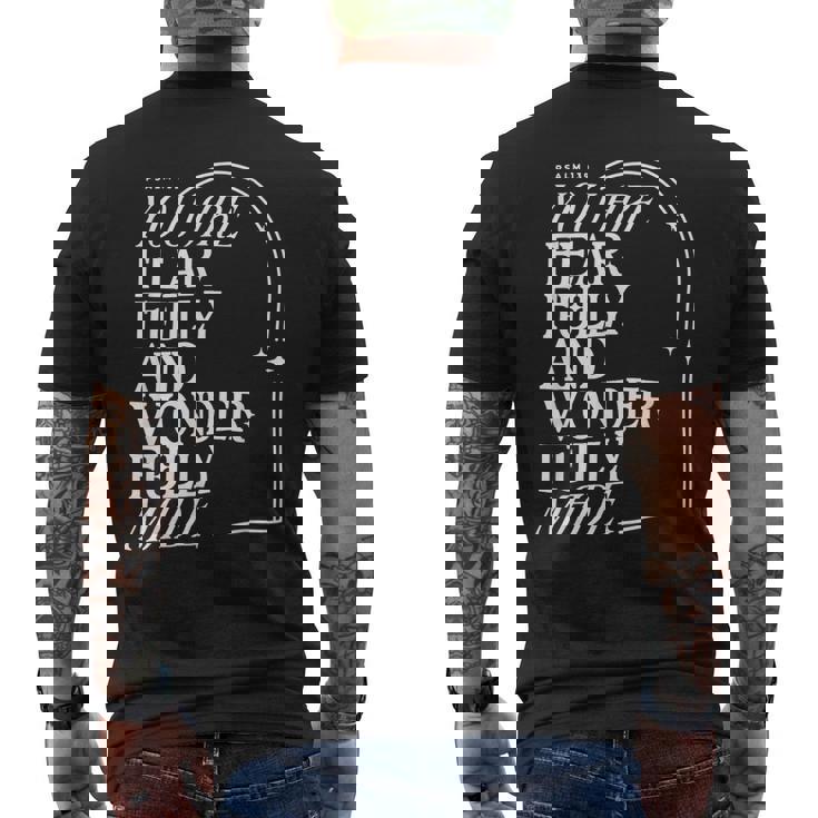 You Are Fearfully And Wonderfully Made Psalm 139 Men's Back Print T-shirt