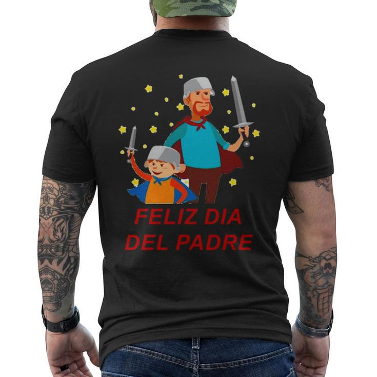 Feliz Dia Del Padre Dad And Son Men's Back Print T-shirt