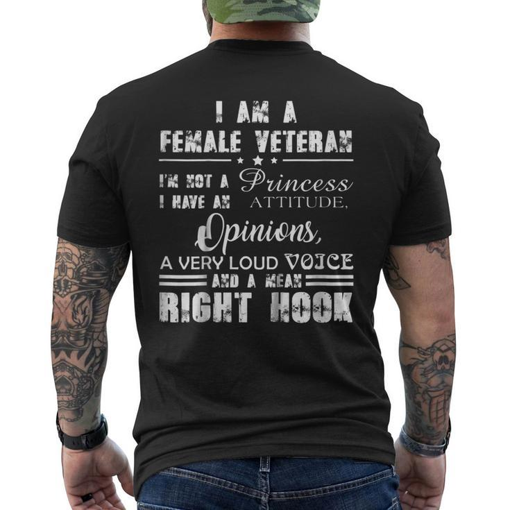 I Am A Female Veteran Im Not A Princess Tshirt Veteran Day Men's Back Print T-shirt
