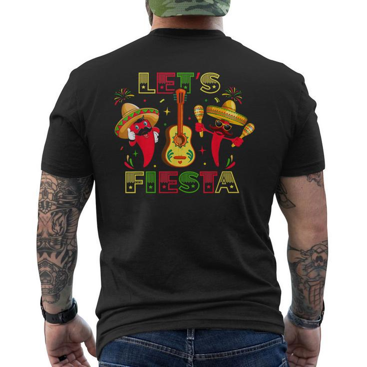 Lets Fiesta Cinco De Mayo Dancing Mexican Taco Griddy Men's Back Print T-shirt