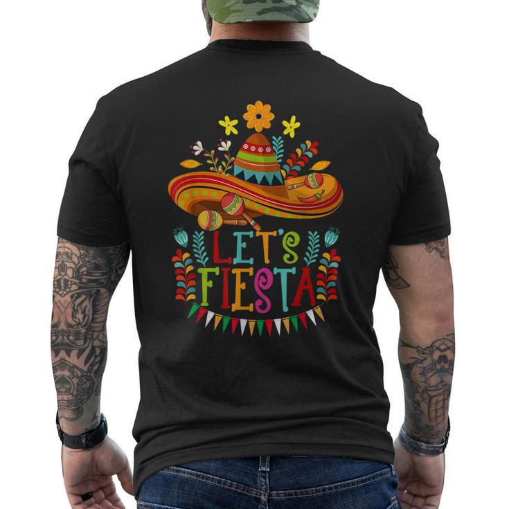 Lets Fiesta Cinco De Mayo Sombrero Men's Back Print T-shirt