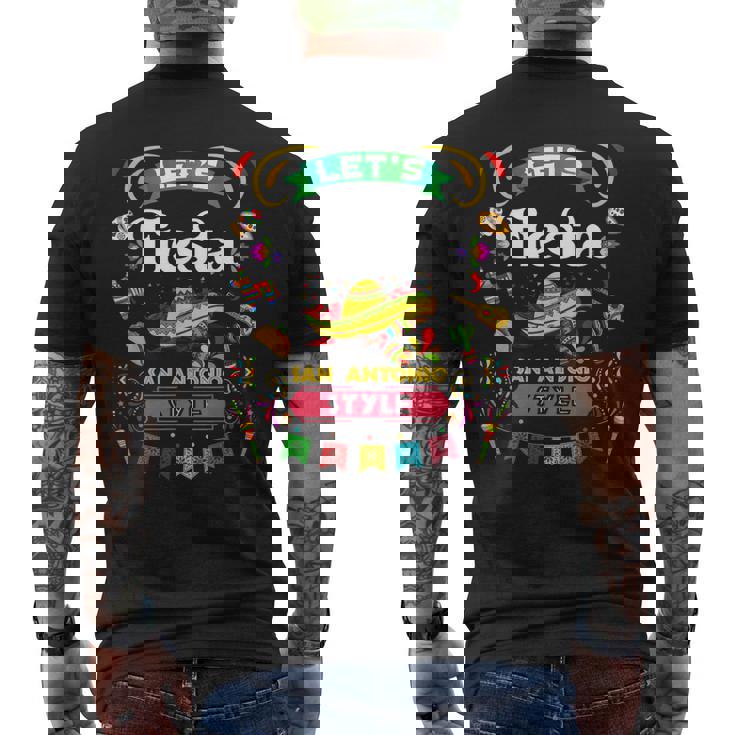 Lets Fiesta San Antonio Style Party Cinco De Mayo Fiesta Men's Back Print T-shirt