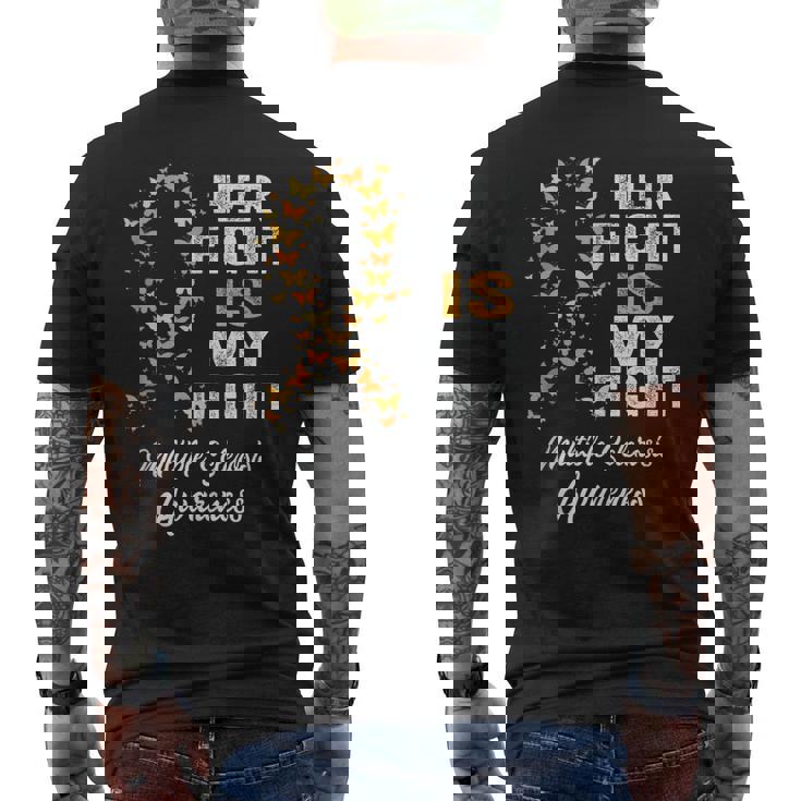 Her Fight Is My Fight Multiple Sclerosis Ms Awareness Retro Men's Back Print T-shirt
