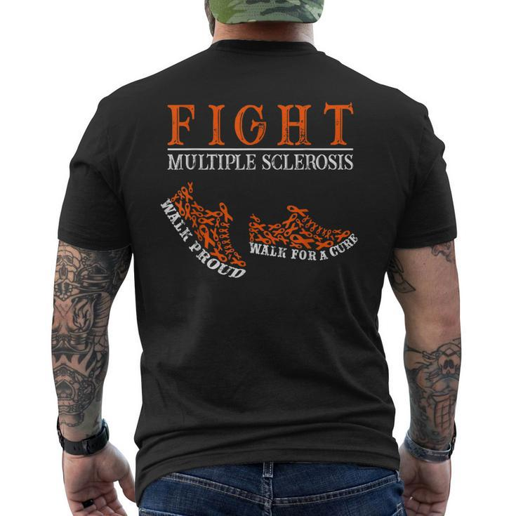Fight Multiple Sclerosis Ms Awareness Ms Warrior Ribbon Men's Back Print T-shirt