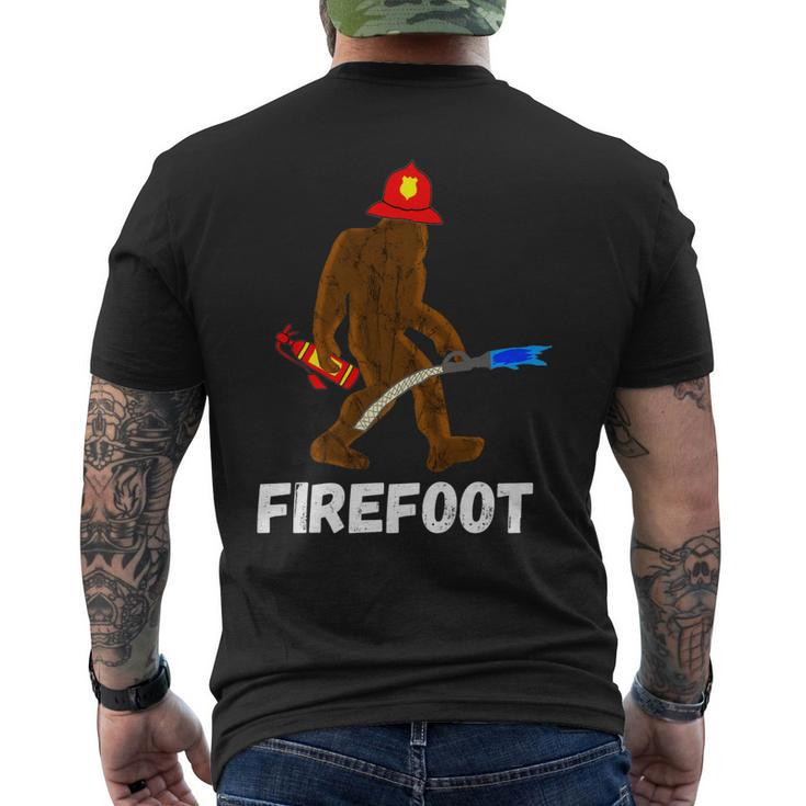 Fire Fighter Bigfoot Fireman Sasquatch Firefighter Men's T-shirt Back Print