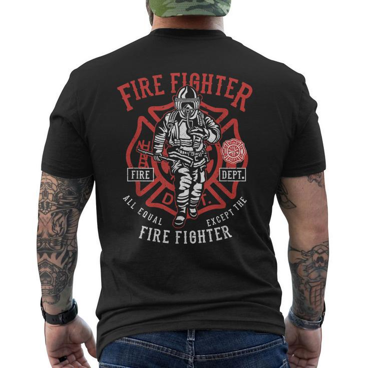 Fire Fighter First Responder Emt Clothing Hero Men's T-shirt Back Print