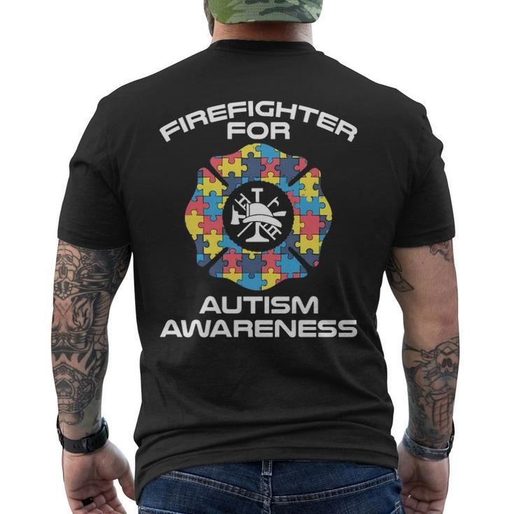 Firefighter Autism Merch - Best For Firefighters Men's T-shirt Back Print