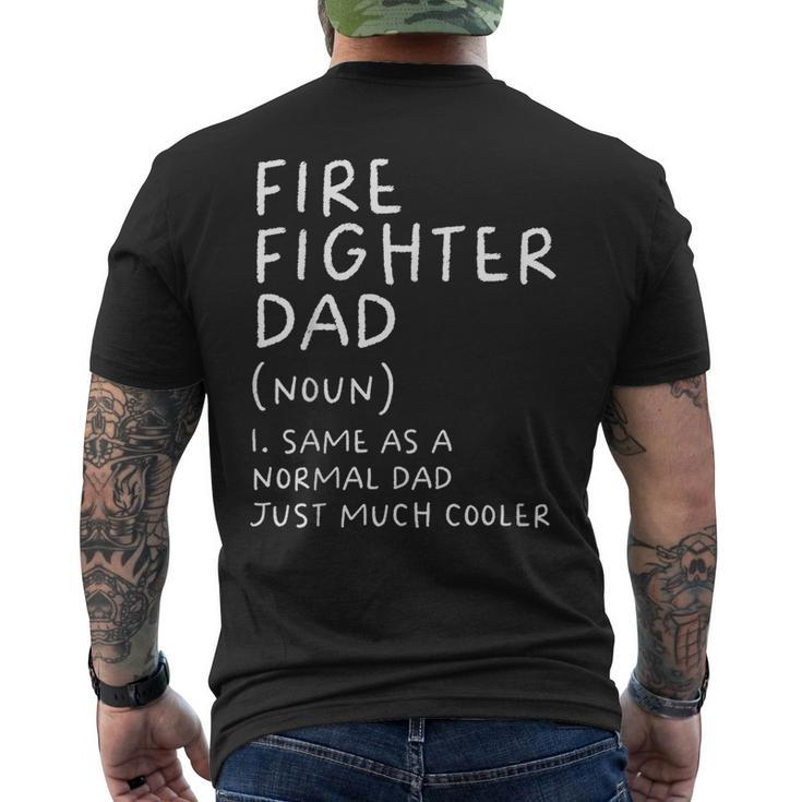 Firefighter Dad Definition Funny Mens Back Print T-shirt