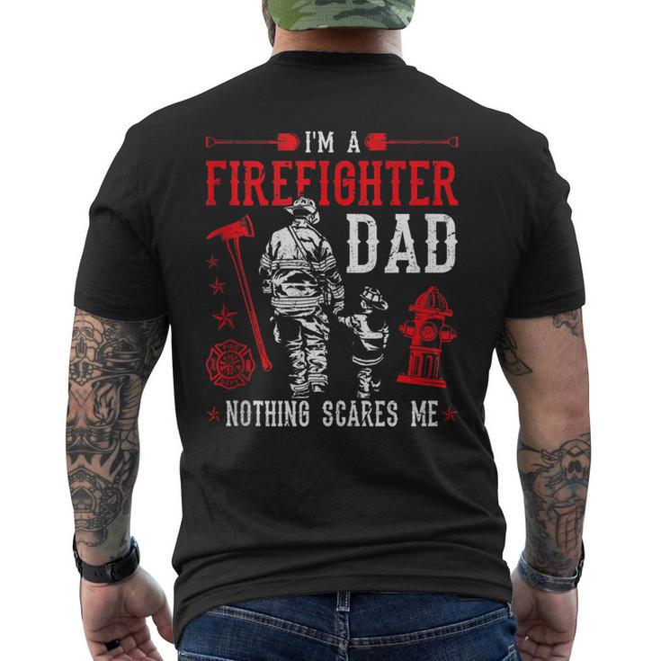 Mens Firefighter Dad Fire Rescue Fire Fighter Men's T-shirt Back Print