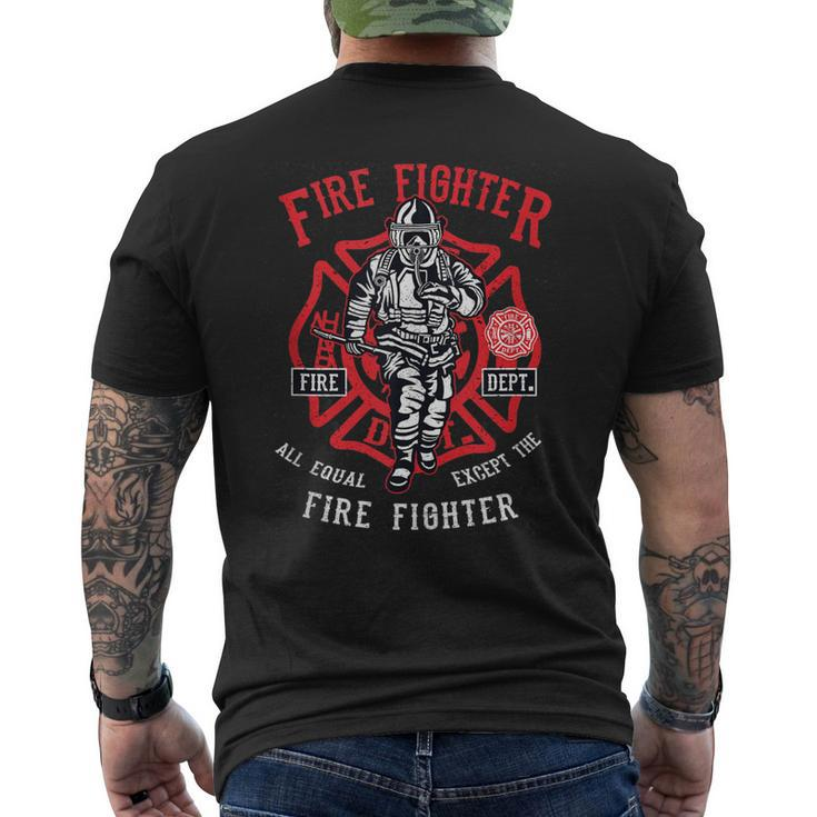 Firefighter Fire Fighter - First Responder Eagle Flag Men's T-shirt Back Print