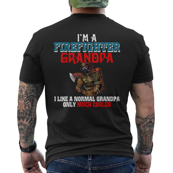 Im A Firefighter Grandpa Proud Only Much Cooler Fireman Men's Back Print T-shirt