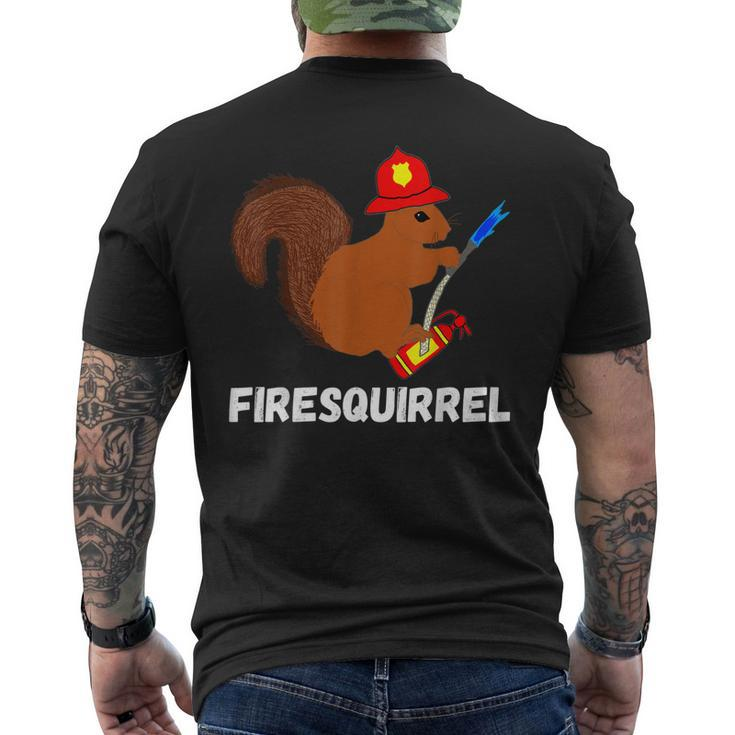 Firefighter Squirrel Fire Fighter Rodent Fireman Men's T-shirt Back Print