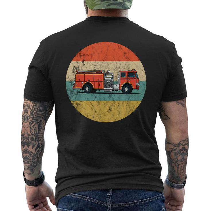 Firefighter Vintage Retro Fireman Fire Truck Firefighting Men's T-shirt Back Print