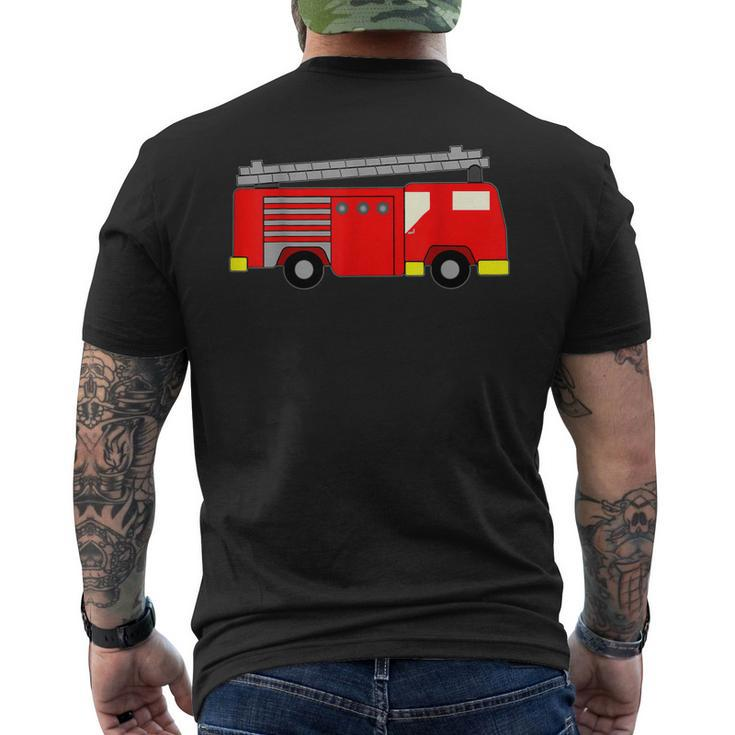 Firetruck Fire Fighter Truck Fireman Engine Emergency Men's T-shirt Back Print