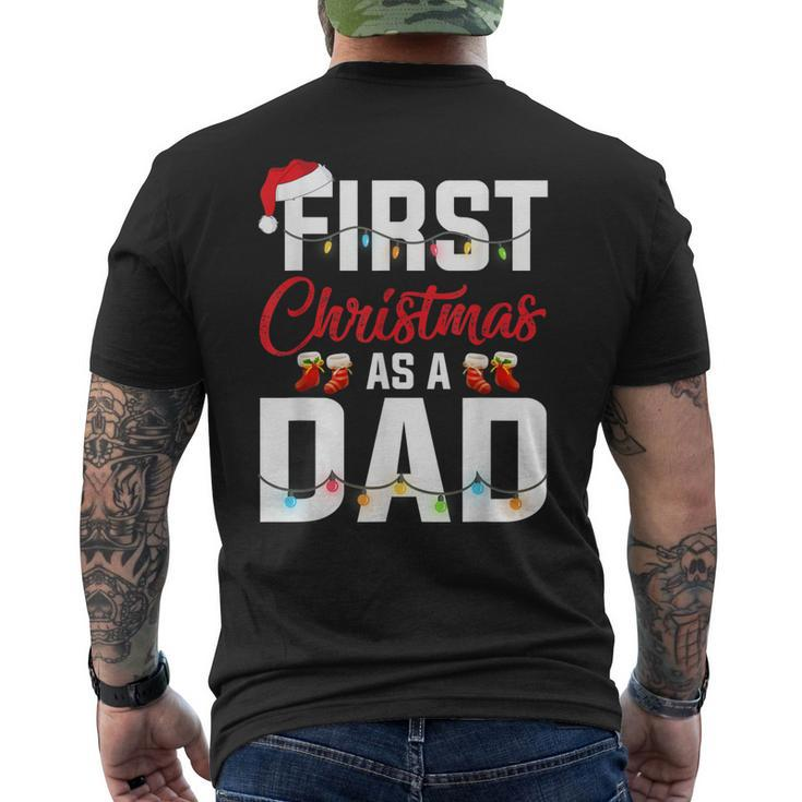 First Christmas As A Dad Xmas Lights New Dad Christmas Mens Back Print T-shirt