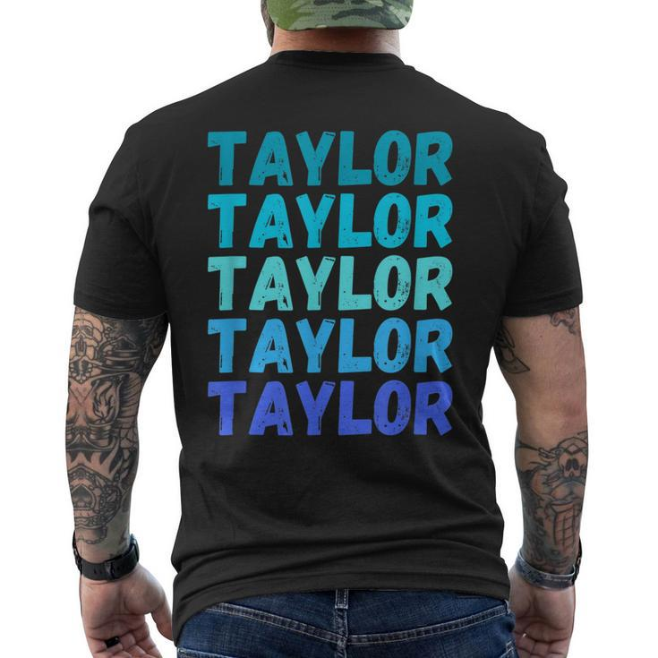 First Name Taylor - Colorful Modern Repeated Text Retro Men's Back Print T-shirt