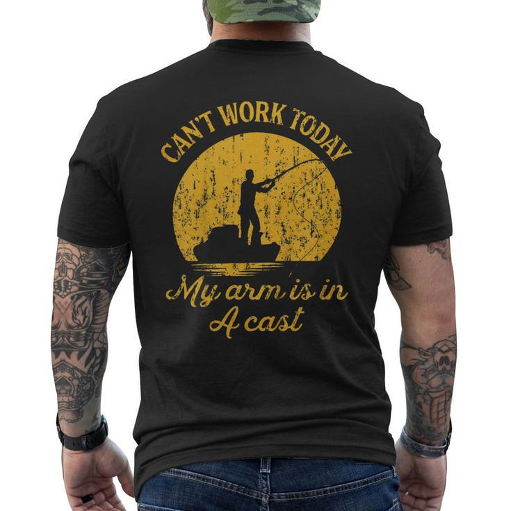 Men's Funny Fishing T-shirt Can't Work today my arm is in a cast Fisherman  Tee