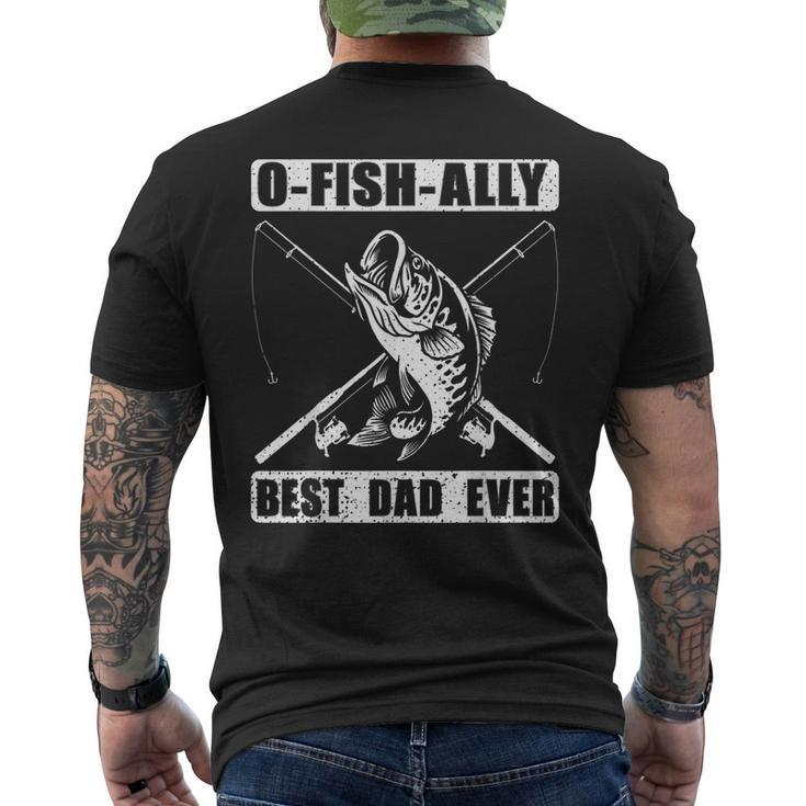 Fishing Dad Fisherman Best Dad Ever Fish Man Men's Back Print T-shirt