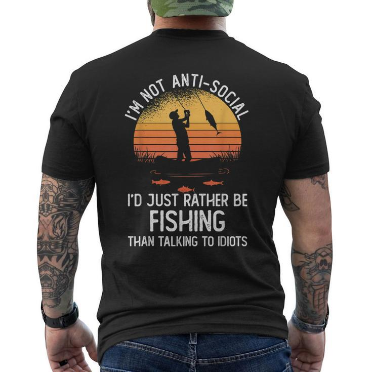 Mens Fishing Id Rather Be Fishing Fishing Men's Back Print T-shirt