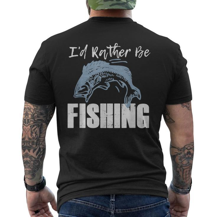 Fishing Lover Rather Be Fishing Vintage Men Dad Grandpa Men's Back Print T-shirt