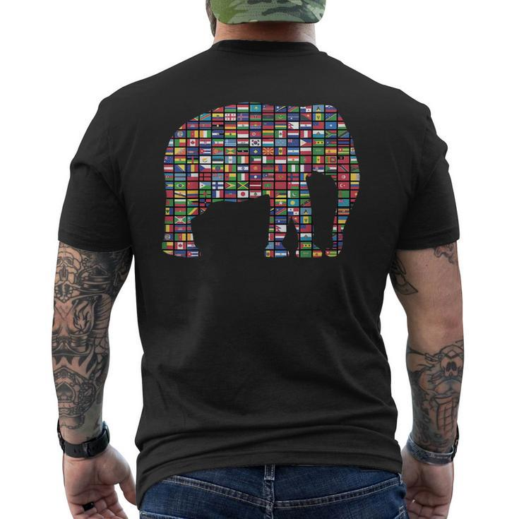 Flags Of The Countries Of The World International Elephant Men's Back Print T-shirt