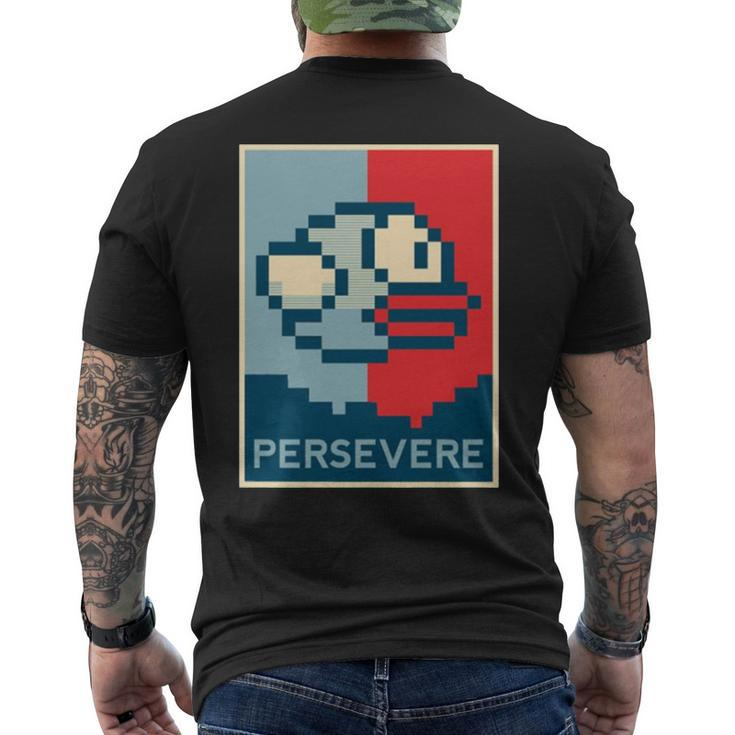 Flappy Bird Persevere Men's Back Print T-shirt