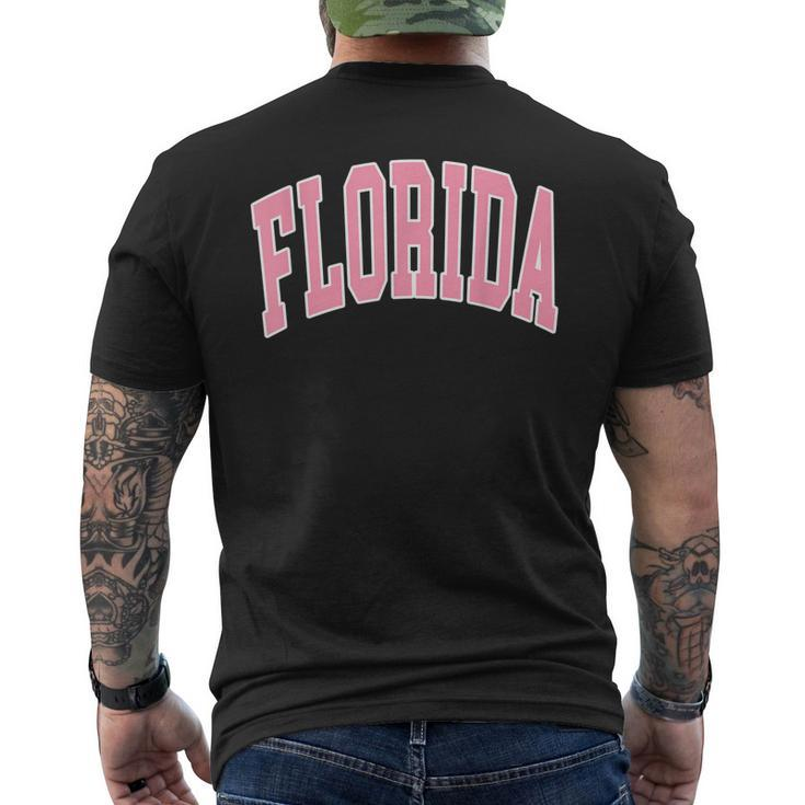 Florida Beach Preppy Pink Font Men's Back Print T-shirt